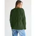 thumbnail image 5 of Polyester Fabric Women's Oversized Cable Knit Sweater Elegant Round Neck Design Warm And Comfortable Wear, 5 of 9