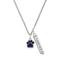 thumbnail image 1 of Delight Jewelry Silvertone Small Purple Paw Silvertone Forever Bar Charm Necklace, 23", 1 of 4