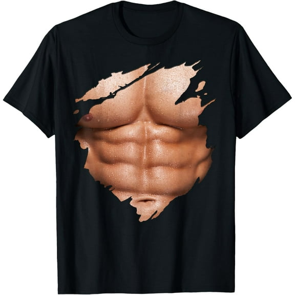 Chest Six Pack Abs Muscles Bodybuilder T-Shirt