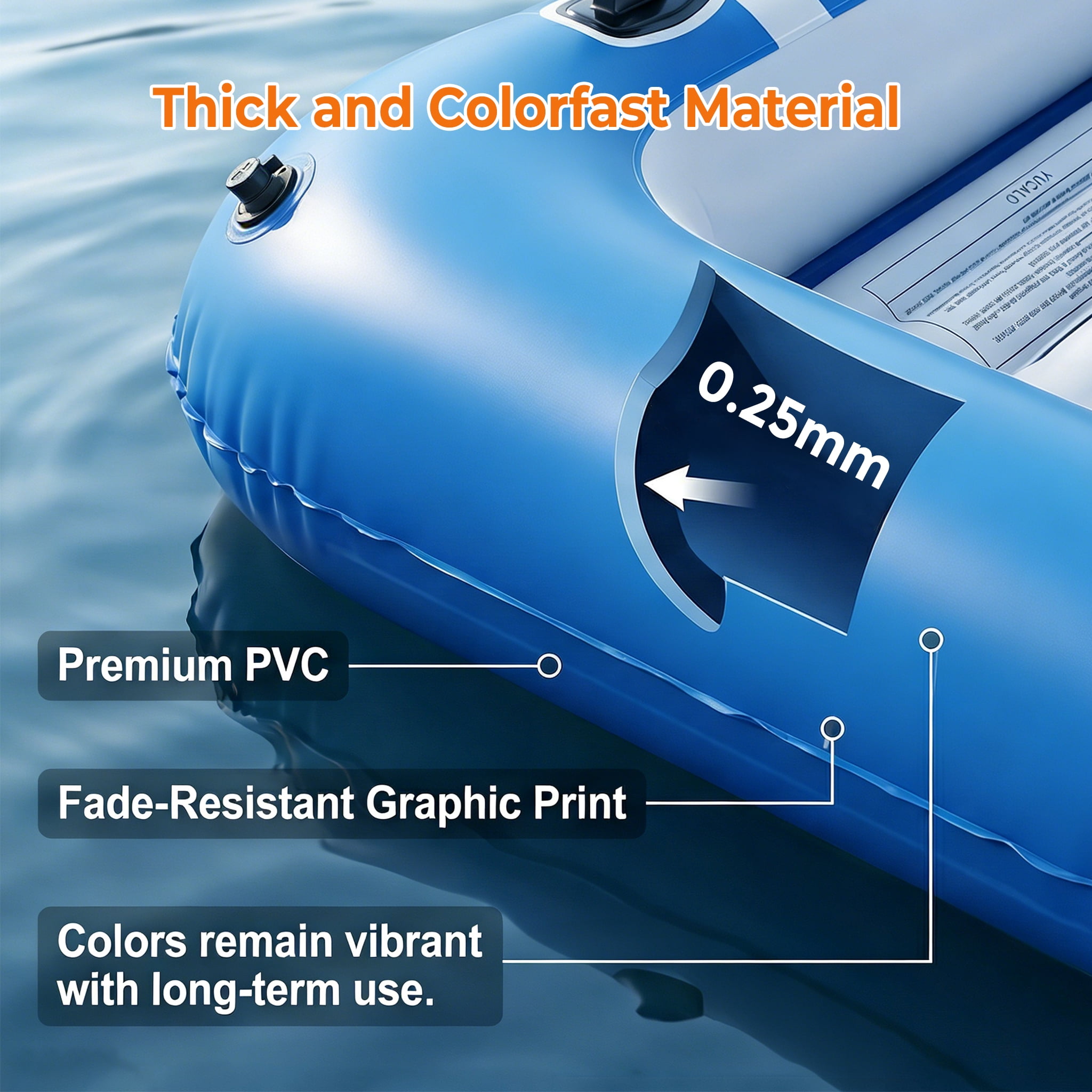 MQHUAYU 4 Person Inflatable Boat Series with Seats, Includes a Pair of Deluxe Oars,10.49FT×4.6FT