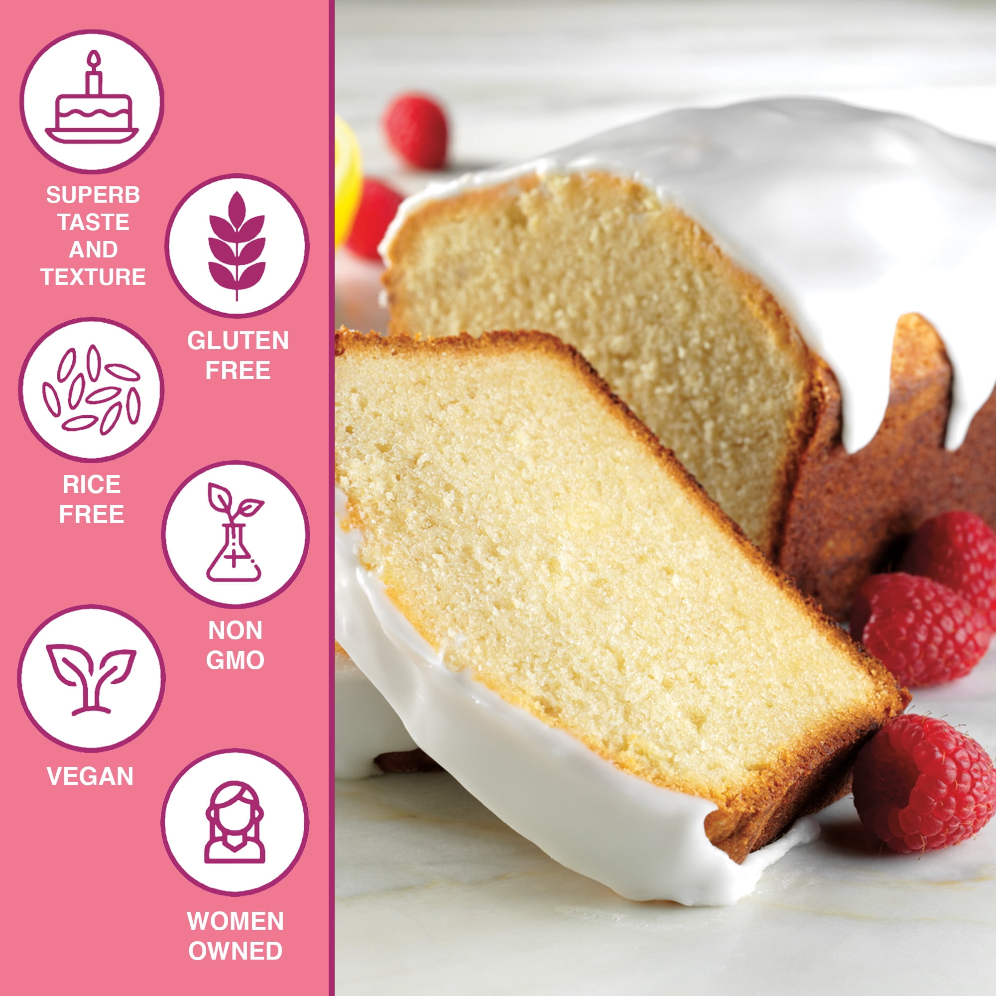 XO Baking Co. Verified Non-GMO & Gluten Free Pound Cake Mix, 18 oz Box