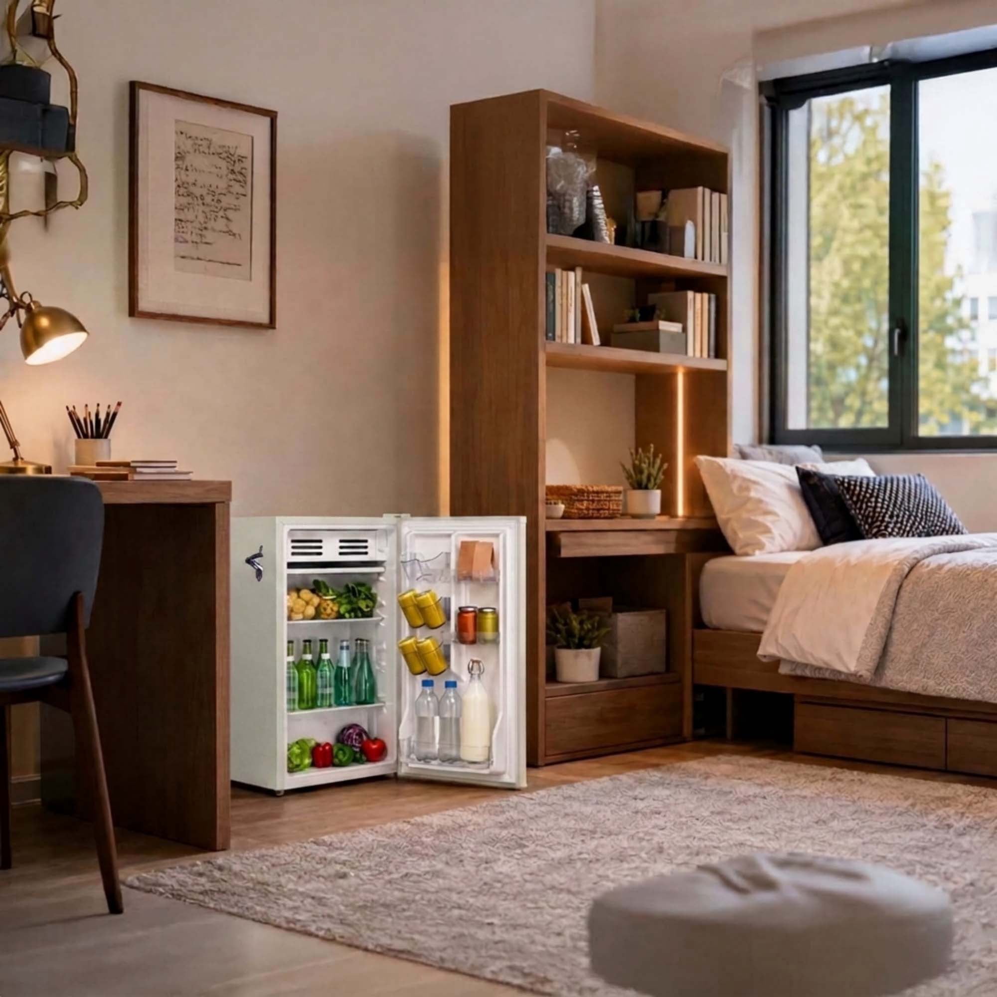 Frigidaire 3.2 Cu. ft. Retro Compact Refrigerator with Side Bottle Opener EFR376, Moonbeam