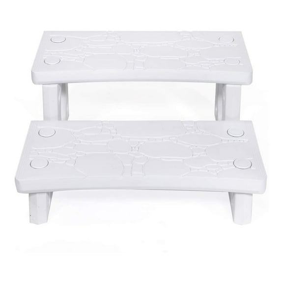 Multi Purpose 2-Step Spa Hot Tub Pool RV Campers Deck Steps Side Step, White
