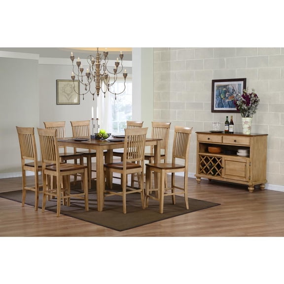 Sunset Trading Brook 24" Wood Fancy Slat Barstools in Cream (Set of 2)