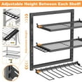 thumbnail image 3 of 3 Layer Power Tool Organizer Wall Mount with Drill Holders, Heavy Duty Metal Garage Storage Shelf for Workshop Shed, 3 of 6