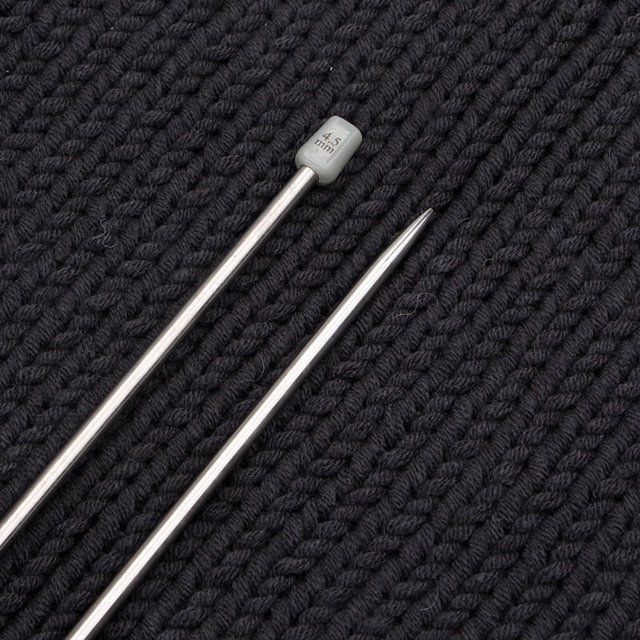 Aguja de tejer de un solo cabezal de acero inoxidable de 35 cm, aguja de tejer de un solo cabezal con enchufe, juego de herramientas para tejer suéteres de 11 pares