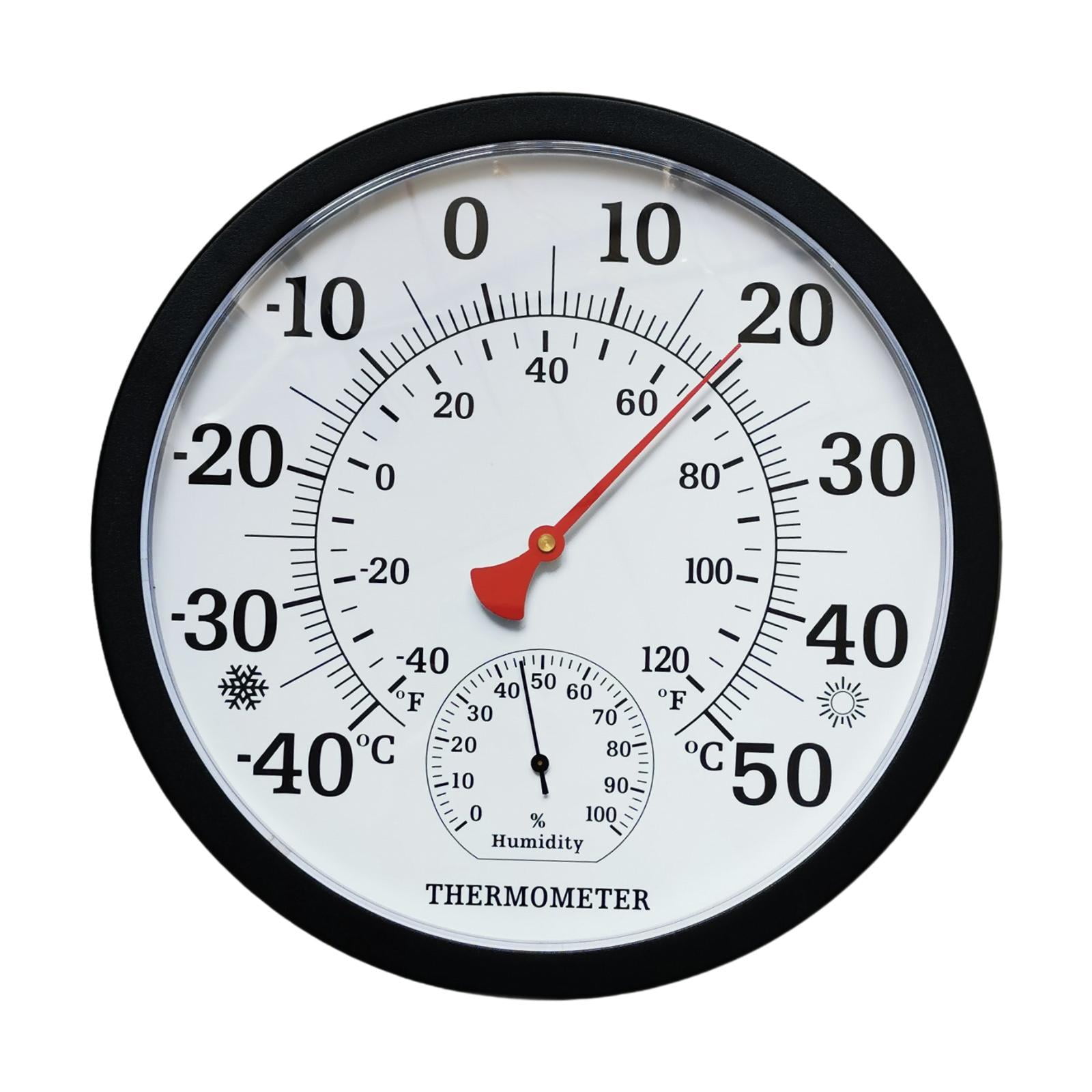 Bothyi Fine Font Temperature Humidity Meter Weather Measuring Device Sturdy Black Casing Hygrometer Thermometer for Home Barn Office