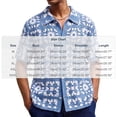thumbnail image 3 of YLSDY Men's Crochet Floral Pattern Camp Collar Shirt, Openwork Knit, Short Sleeve Button-Down Beach Top Light Blue XL, 3 of 6