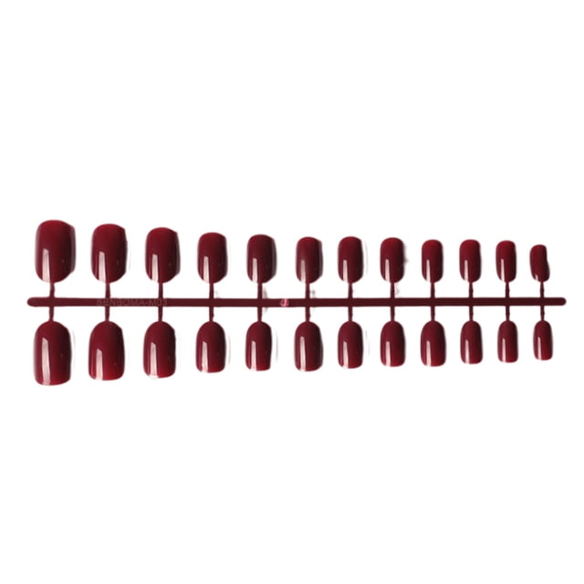 24 piezas de uñas postizas Seitruly de ataúd sólidas usables DIY acrílicas Tipo35