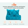 thumbnail image 3 of Wyoming King Comforter Diamond Ruffle Turquoise Blue 300 GSM Plush Siliconized Microfiber Fill Duvet Insert With 1000 Thread Count Egyptian Cotton Shell Fluffy with Piping & Pillowcases, 3 of 8
