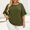 *Army Green, variant on ClodeEU Women's Plus Size Crew Neck Ruff Short Sleeve T-Shirt,Casual Loose Fit Top Army Green,Women's Plus XXL