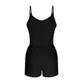 thumbnail image 6 of Kilaqueen Womens Summer 2 Piece Outfits Sleeveless Ribbed Knit Slim Fit Crop Top and High Waisted Shorts Matching Workout Sets Tracksuits, 6 of 7