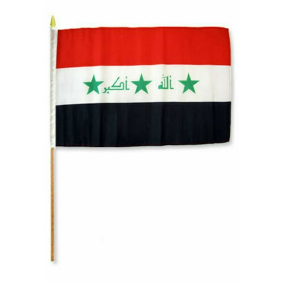 12x18 12"x18" Old Iraq Stick Flag wood staff