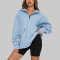thumbnail image 1 of Pntutb Mujer Moda Casual Cremallera Sólida Turn-Down Collar Manga Larga Sudadera tops Blusa con Bolsillo Pntutb Pntutb-4052, 1 of 7
