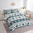 thumbnail image 3 of Castle Fairy Bohemian Aztec 7pcs Bedding Comforter Set,Black Blue Queen Bedding Sets Super Cozy,Geometric Theme Queen Sheet Sets,Breathable Animal Home Decor,Reversible, 3 of 8