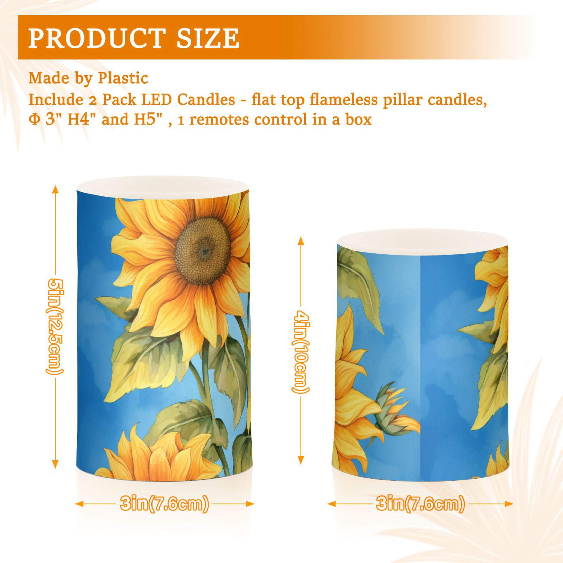 Sunflowers Bouquet Flameless Candles with Remote Timer LED Battery Operated Flickering Candle Light for Festival Wedding Home Party
