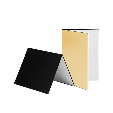 Image of Suzicca 3-in-1 Photography Cardboard Paperboard Folding Photography Reflector Diffuser Board (Black + White + Golden) for Still Life Product Food Photo A4 Size