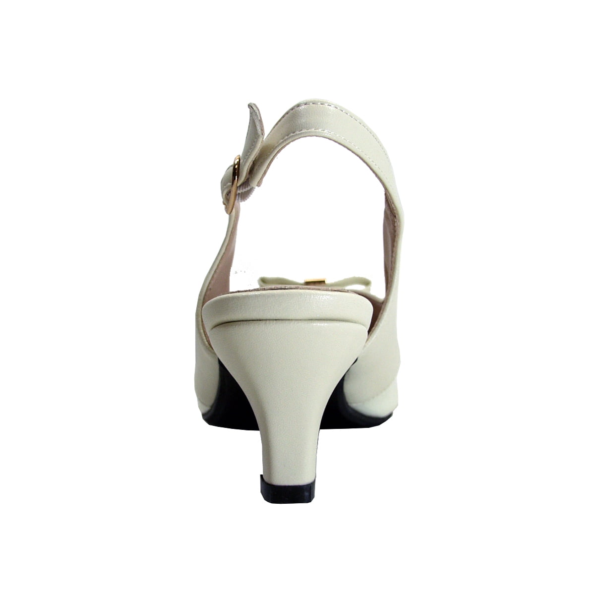 PEERAGE Sammy 2 Women's Wide Width Slingback Low Heel Leather Dress Shoes BEIGE 11