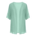 thumbnail image 6 of Cmfcve Women's Chiffon Cardigans 3/4 Sleeve Open Front Sheer Kimono Cardigans Lightweight Casual Swimsuit Cover-Ups, 6 of 6