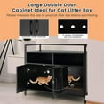 thumbnail image 6 of Demi Bonn 35" Hidden Cat House Washroom with 2-Doors and Scratch Cardboard, Wooden Cat Litter Box Enclosure Furniture, Black, 6 of 7