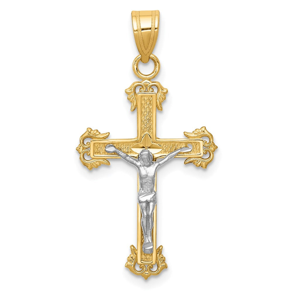 Mens 14k Gold Crucifix Pendant
