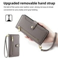 thumbnail image 6 of SaniMore for iPhone 13 Pro Case, with Kickstand [Shoulder & Wrist Strap] Flip Zipper Wallet Cash & Card Slots PU Leather TPU Interior Full Body Protection for iPhone 13 Pro, Gray, 6 of 8