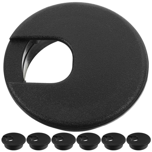 Raindrops 20pcs Round Cord Hole Cover Desk Table Grommet Black Plastic Hole Covering Office Organization