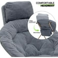 thumbnail image 5 of SSyao Saucer Chair with Removable Headrest, Folding Moon Chair for Adults, Oversized Comfy Reading Seat for Bedroom, Living Room, Dorm Room, Apartment (Grey), 5 of 11