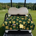 thumbnail image 2 of Whosucclay Golf Cart Seat Towel for 2-Seater Golf Cart Club Car, 4 Pockets Stain-Resistant Golf Cart Seat Cushion Cover, Gold Clover Stripe Design, 2 of 9