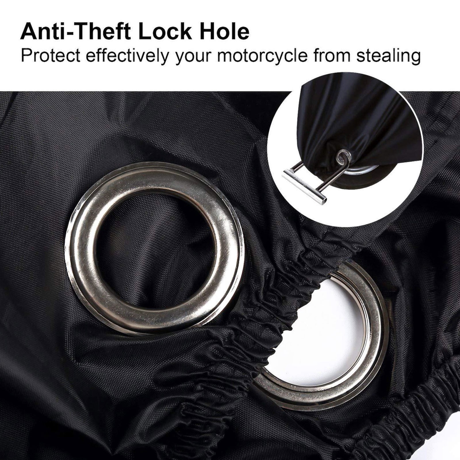 PAKASEPT Motorcycle Cover All Season Universal Weather Quality Waterproof Sun Outdoor Protection Durable Night Reflective with Lock-Holes & Storage Bag Fits up to 96" Motorcycles Vehicle Cover