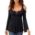 thumbnail image 1 of Blouse Tunique Décontractée à Épaules Dénudées pour Femmes, 1 of 5