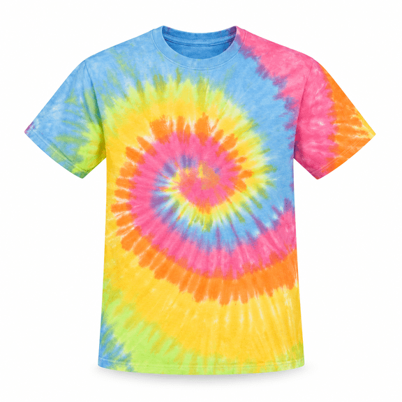 DARESAY Men's Tie-Dye T-Shirt, 100% Cotton Short Sleeve Crewneck Tee, Colorful Casual Shirt, Relaxed Fit, Sizes S-5XL