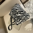 thumbnail image 4 of Bolso de hombro de felpa con estampado de animales vintage, bolso grande para mujer (cebra), 4 of 5