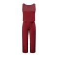 thumbnail image 2 of Gkeoshab Sweaters for Women Women's 2 Piece Outfits Casual Summer Sleeveless Tops and Long Lounge Sets With Pockets Wine M, 2 of 8