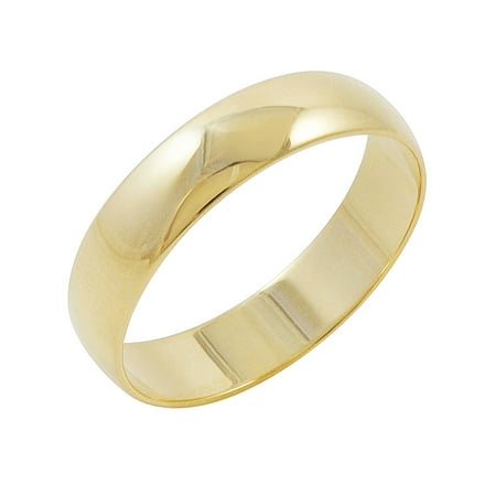 Oxford Ivy Men's 10K Yellow Gold 5mm Traditional Plain Wedding Band (Available Ring Sizes 7-12 (Best Traditional Bow Brands)