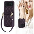 thumbnail image 3 of REQO for Samsung Galaxy Z Flip 4 Case, Diamond Fashion Style and Slim Thin Texture, Hinge Protection, Adjustable Crossbody Strap, 3 of 6