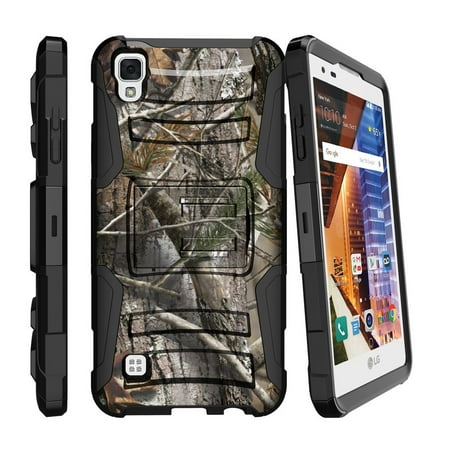 LG Volt 3 Case | LG Tribute HD Case | LG X Style Case [ Clip Armor ] Rugged Impact Case with Kickstand and Belt Clip - Tree Bark Hunter
