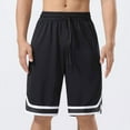 thumbnail image 7 of Athletic Shorts for Men High Street Solid Color Basketball Sports Shorts Cropped Pants Black S, 7 of 7