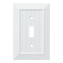 Franklin Brass Classic Beadboard (1-Pack) Decorative Light Switch Cover Wall Plates Pure White 1-Gang Wall Plate Toggle Plate Guards Electrical Outlet Guard W35265-PW-C