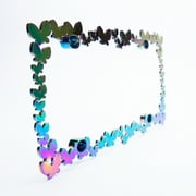 Auto Drive 3D Butterfly Chameleon Chrome Metal License Plate Frame