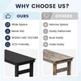 thumbnail image 6 of FUNDAZE HDPE Outdoor Bar Height Table, Oversized Rectangle Patio Table with Umbrella Hole & Footrest, Weather Resistant Tall Side Table for Garden, Poolside, Balcony, Black, 6 of 8