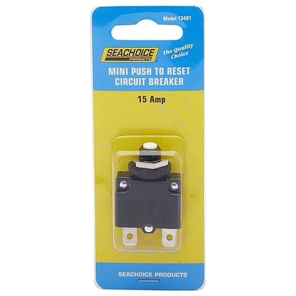 SeaChoice 13401; Mini-Cir Brkr-Push Reset-15-Amp