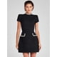 thumbnail image 3 of Elegante vestido de mujer de lujo formal blanco y negro con cuello redondo mini vestido de moda de manga corta para noche de mujer vestidos de fiesta de calle de verano, 3 of 4