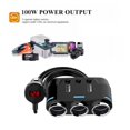thumbnail image 4 of Fauful 12V-24V Car Cigarette Lighter 3 Way Socket Splitter Plug LED USB Charger Adapter 100W Voltage Monitor, 4 of 5