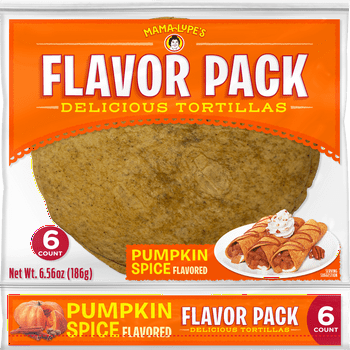 Flavor pack Pumpkin Spice Flavored Tortilla from Mama Lupe's bring a taste of fall into your day and are great with ice cream or for other creative uses. They are also great for snacking anytime.