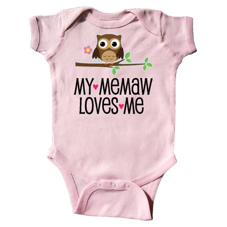 

Inktastic My Memaw Loves Me Girl Owl Gift Baby Girl Bodysuit