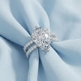 thumbnail image 5 of Pompeii Certified 5.40Ct Pear Engagement Ring Wedding Band Set 14k Gold/Pt Lab Grown, 5 of 8