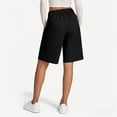 thumbnail image 4 of Athletic Shorts Womens Jogger Sweat Summer Loose Drawstring Bermuda Shorts with Pockets Black S, 4 of 4