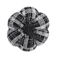 thumbnail image 4 of 7x7x7" Fabric Light Black White Plaid Pumpkin, for Holiday Decor, 4 of 9