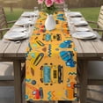 thumbnail image 4 of Orange Cartoon Truck Table Runner 90 Inches, Cute Engineering Vehicle Bed Runner Dresser Scarves Tabletop for Indoor Outdoor Parties/Ceremony/Banquet, 13" x 90", 4 of 9